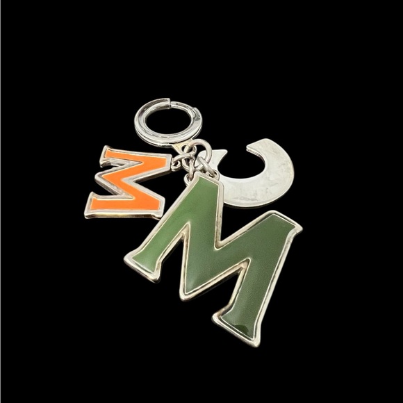 MCM Bag Charm Green Orange & Silver-Tone (A694) - Picture 1 of 4